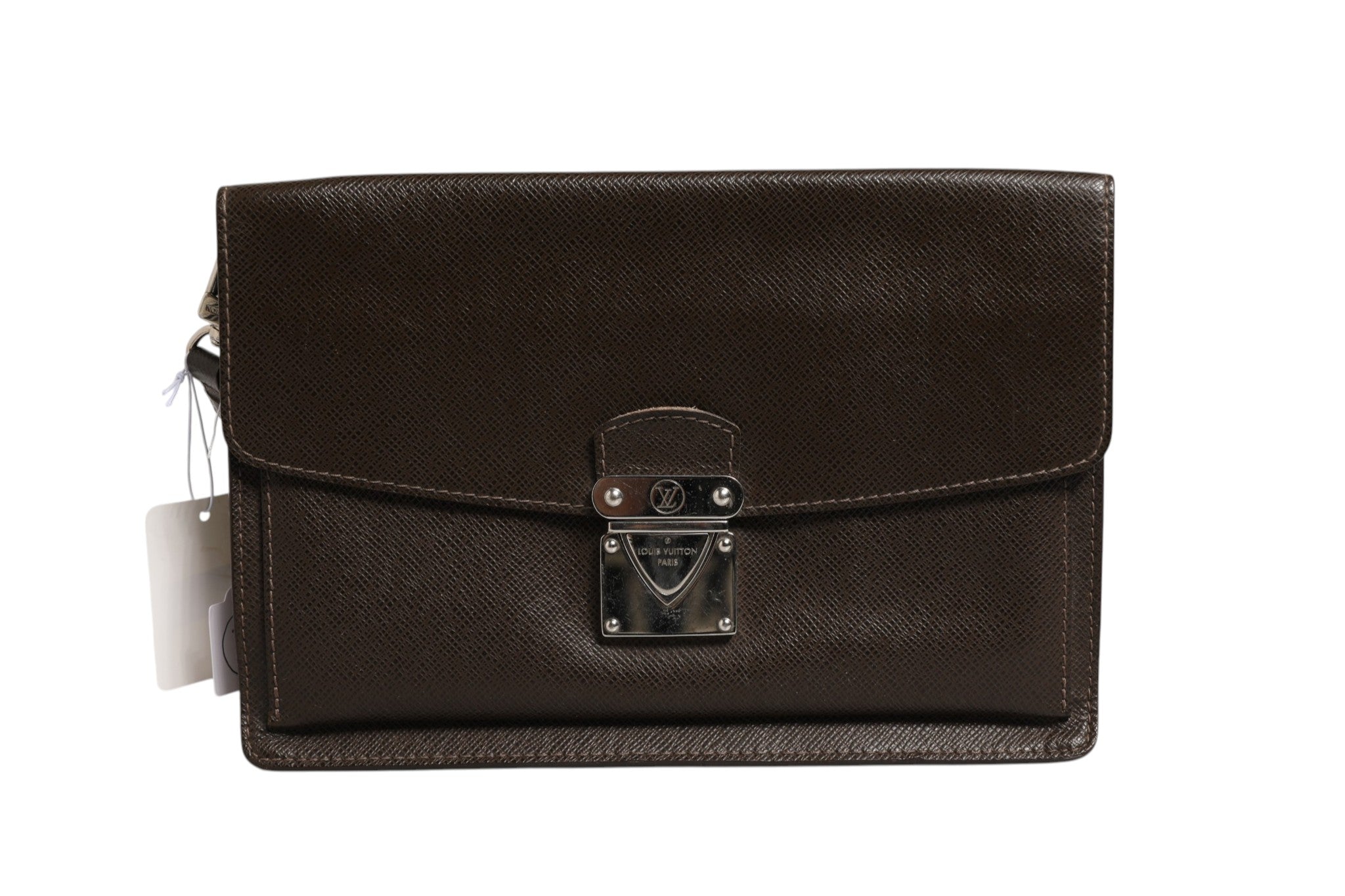 Louis Vuitton Belaia Clutch Taiga Leather Louis Vuitton