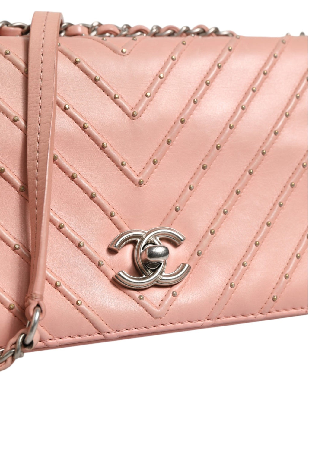 Chanel Small Classic Double Flap Bag Light Pink Chevron Chanel