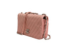 Chanel Small Classic Double Flap Bag Light Pink Chevron Chanel