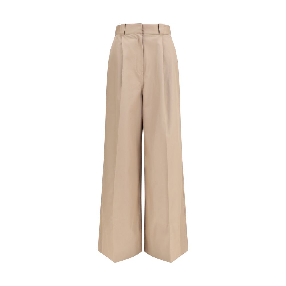 Balenciaga Beige Cotton Flared Pants Balenciaga