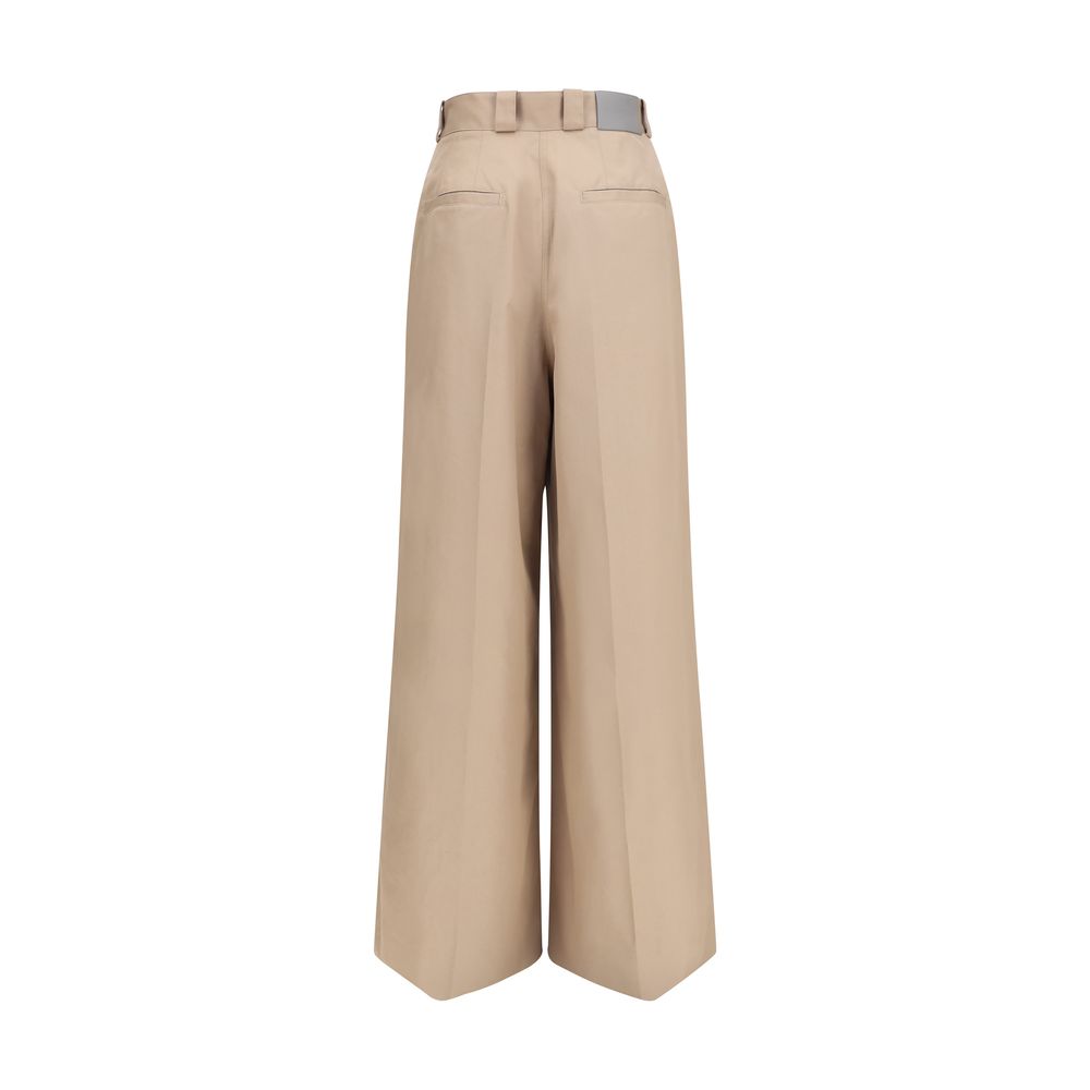Balenciaga Beige Cotton Flared Pants Balenciaga