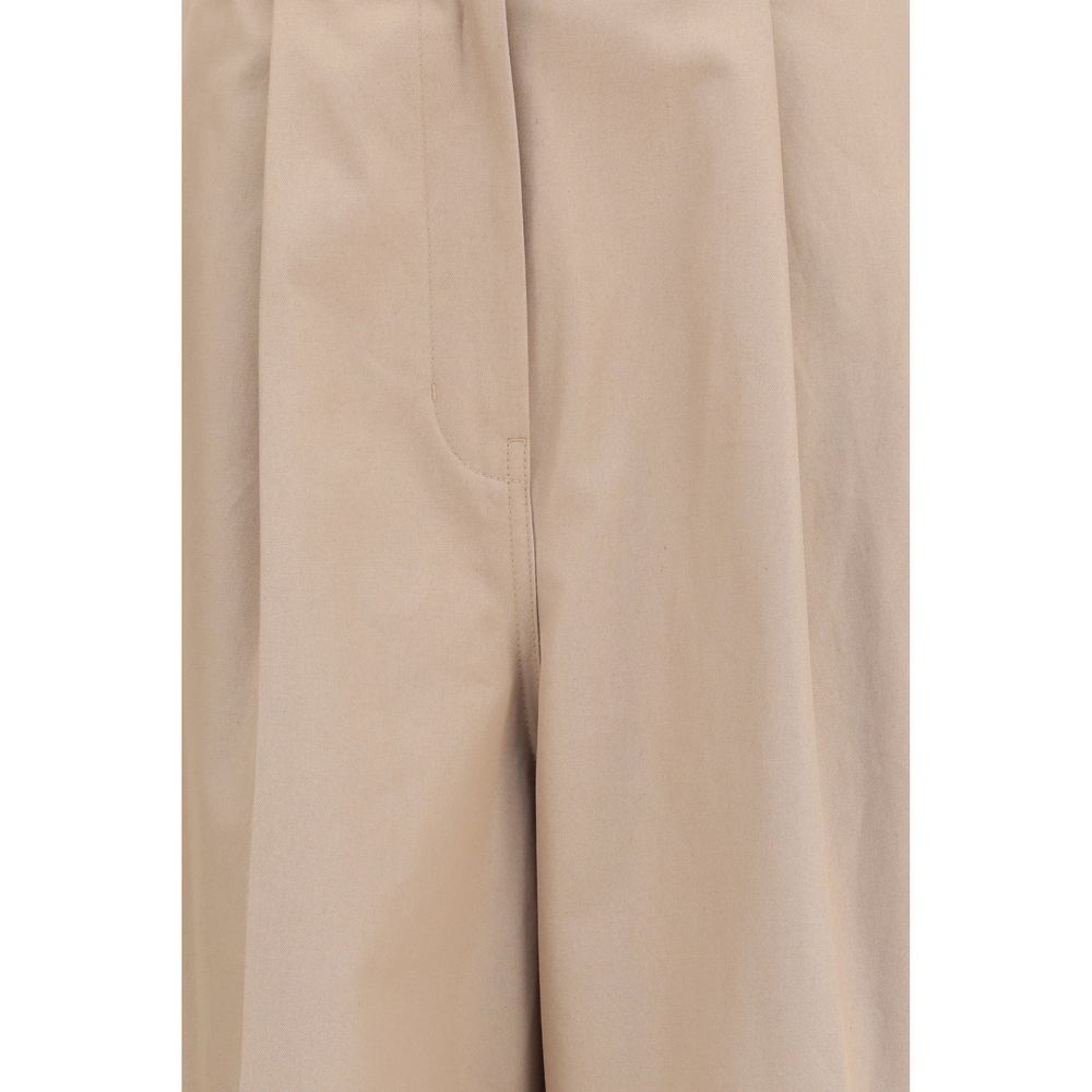 Balenciaga Beige Cotton Flared Pants Balenciaga