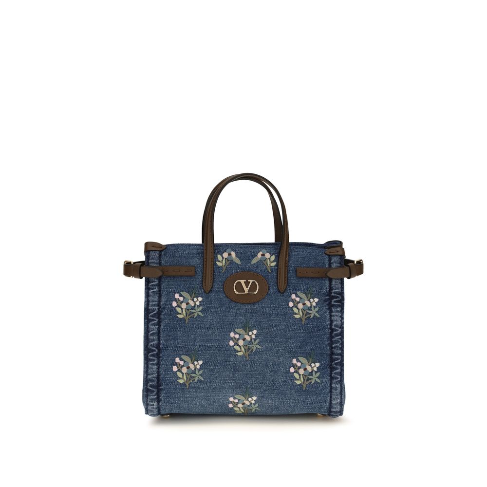 Valentino Garavani Blue Cotton Handbag Valentino Garavani