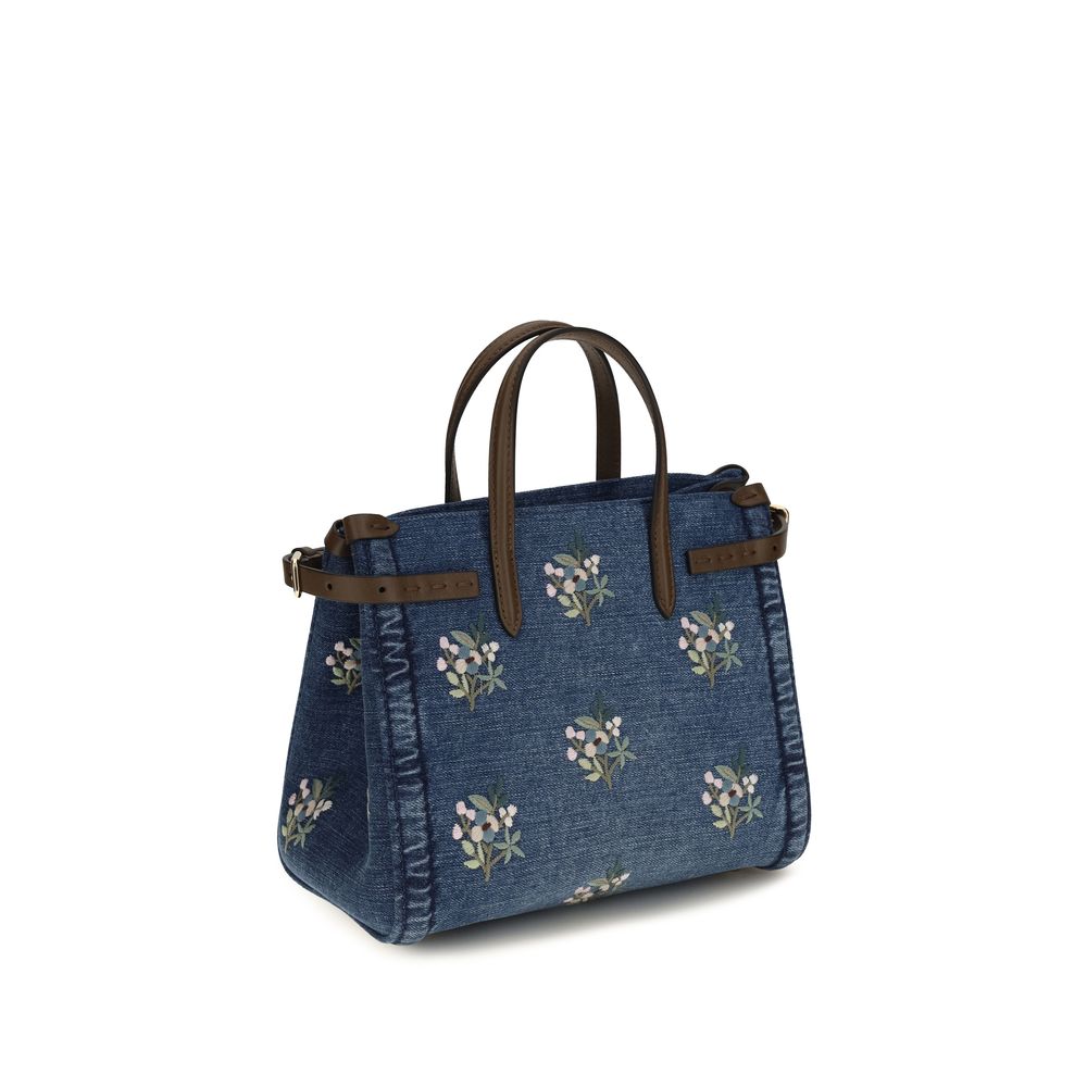Valentino Garavani Blue Cotton Handbag Valentino Garavani
