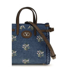 Valentino Garavani Blue Cotton Handbag Valentino Garavani