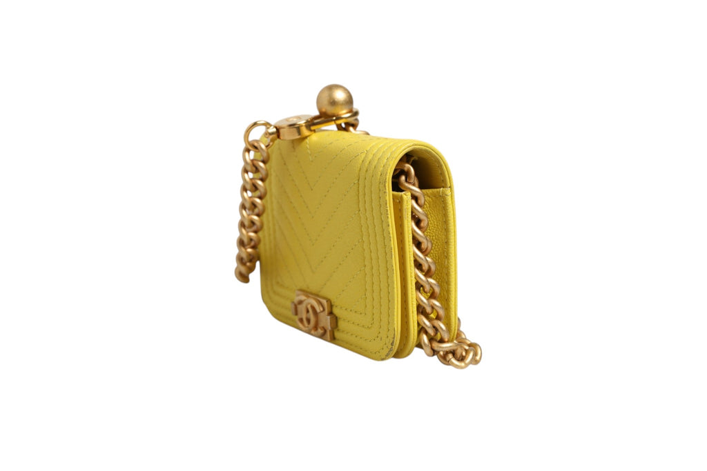 Chanel Crossbody Yellow Leather Bag Chanel