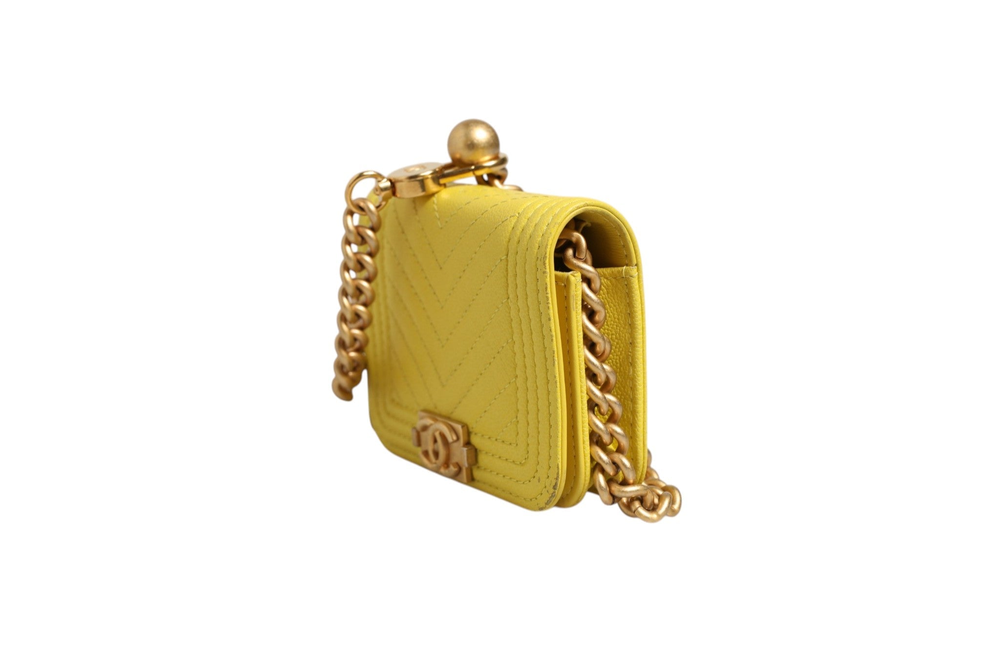 Chanel Crossbody Yellow Leather Bag Chanel