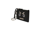 Fendi Vitello Liberty Studded Coin Pouch Key Case Ardesia Fendi
