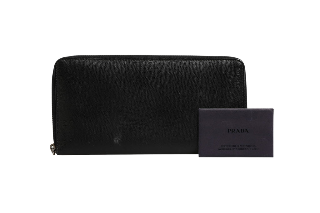 Prada Baltico Saffiano Leather Zip Travel Wallet Prada