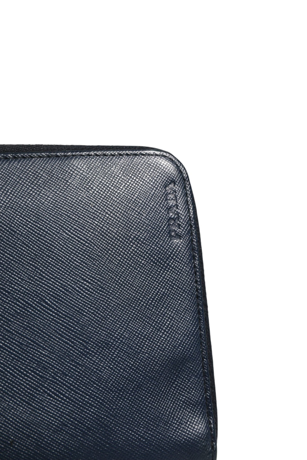 Prada Navy Oliver Embossed Leather Zip-Around Wallet Prada