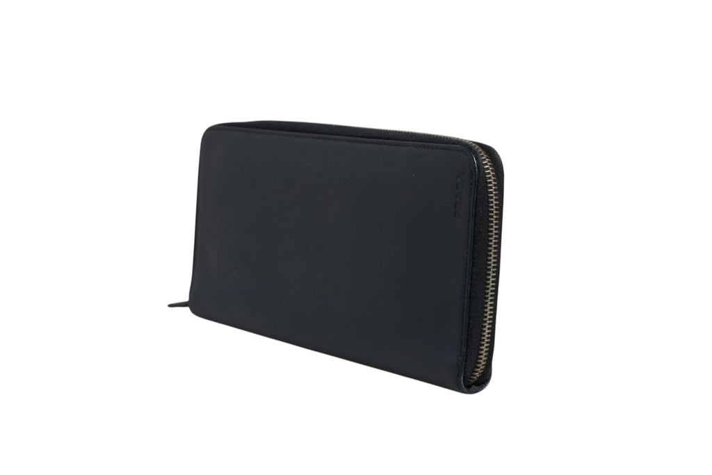 Prada Navy Oliver Embossed Leather Zip-Around Wallet Prada