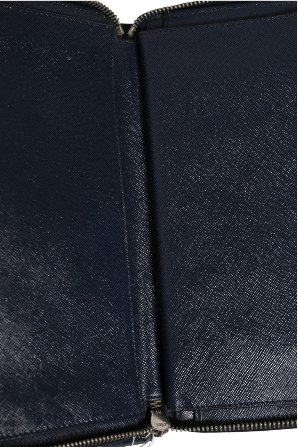 Prada Navy Oliver Embossed Leather Zip-Around Wallet Prada
