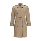 Burberry Brown Silk Trench Coat Burberry