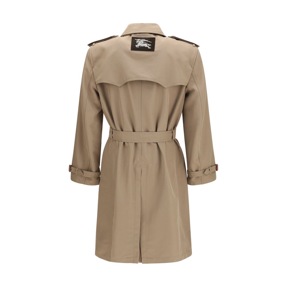 Burberry Brown Silk Trench Coat Burberry