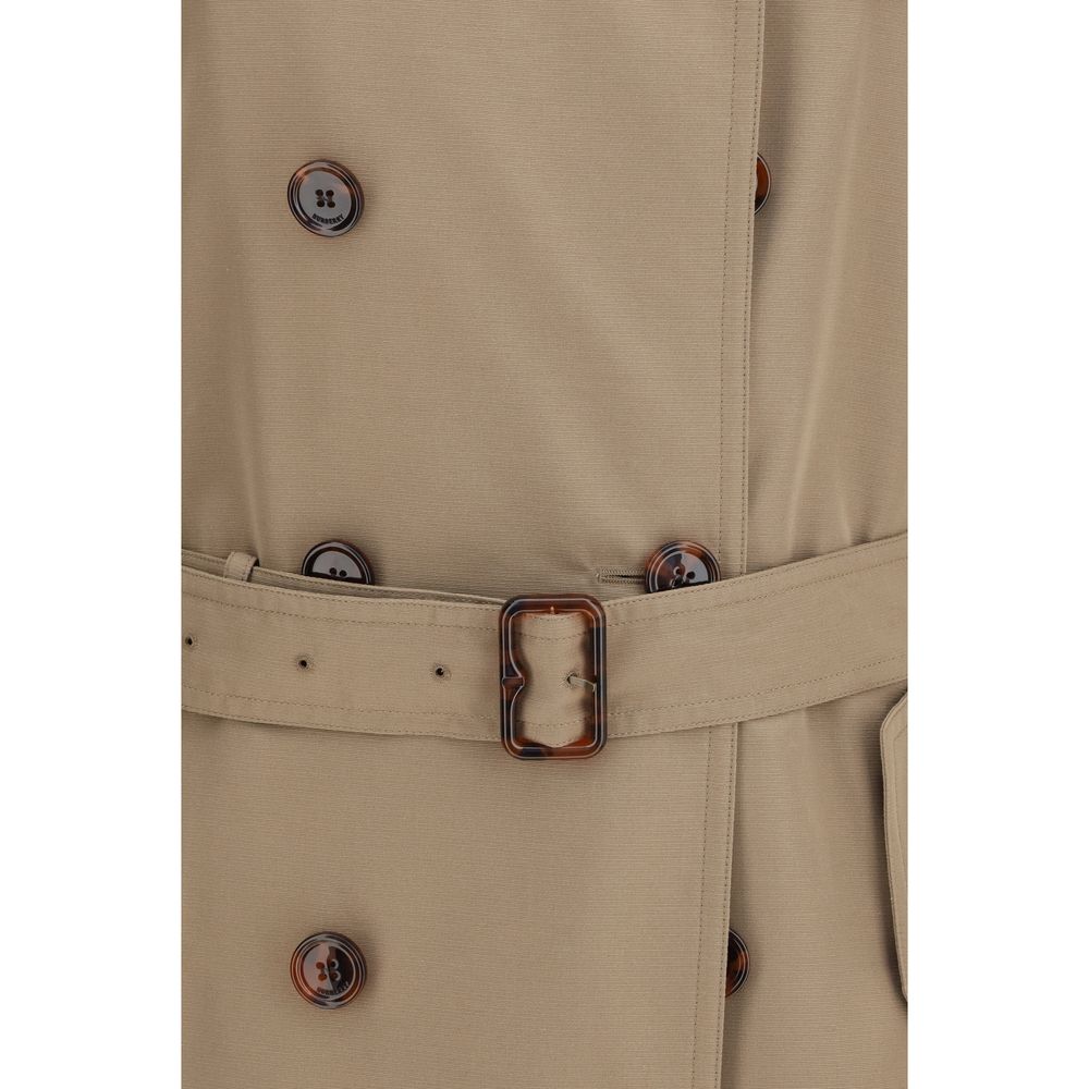 Burberry Brown Silk Trench Coat Burberry