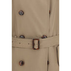 Burberry Brown Silk Trench Coat Burberry