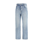 Saint Laurent Blue Cotton Cropped Jeans Saint Laurent