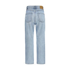 Saint Laurent Blue Cotton Cropped Jeans Saint Laurent