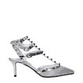 Valentino Garavani Gray Leather Stiletto Heel Sandals Valentino Garavani