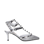 Valentino Garavani Gray Leather Stiletto Heel Sandals Valentino Garavani