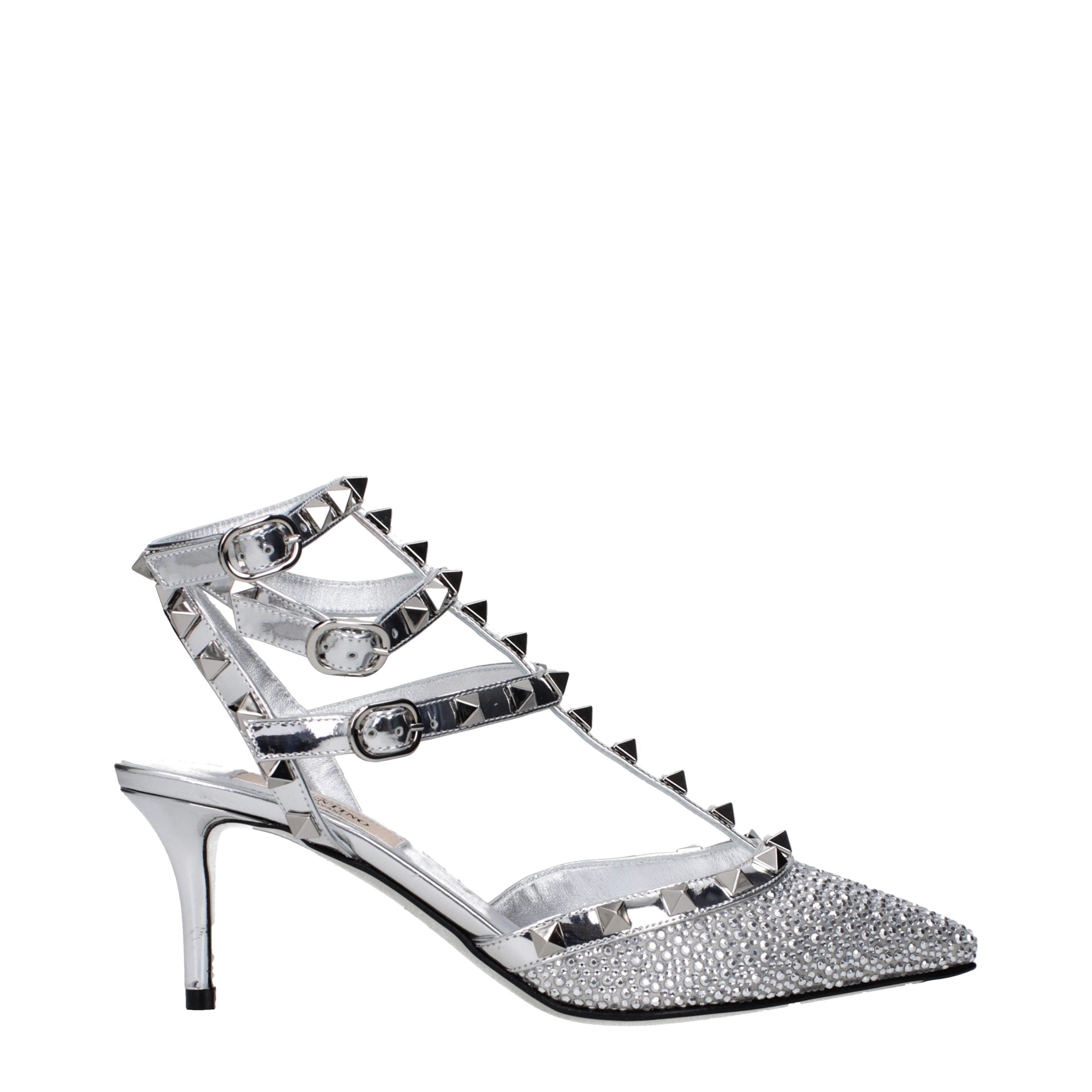 Valentino Garavani Gray Leather Stiletto Heel Sandals Valentino Garavani