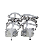 Valentino Garavani Gray Leather Stiletto Heel Sandals Valentino Garavani