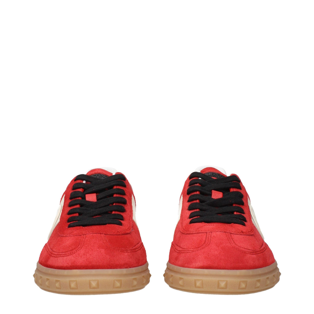 Valentino Garavani Red Leather Low Top Sneakers Valentino Garavani