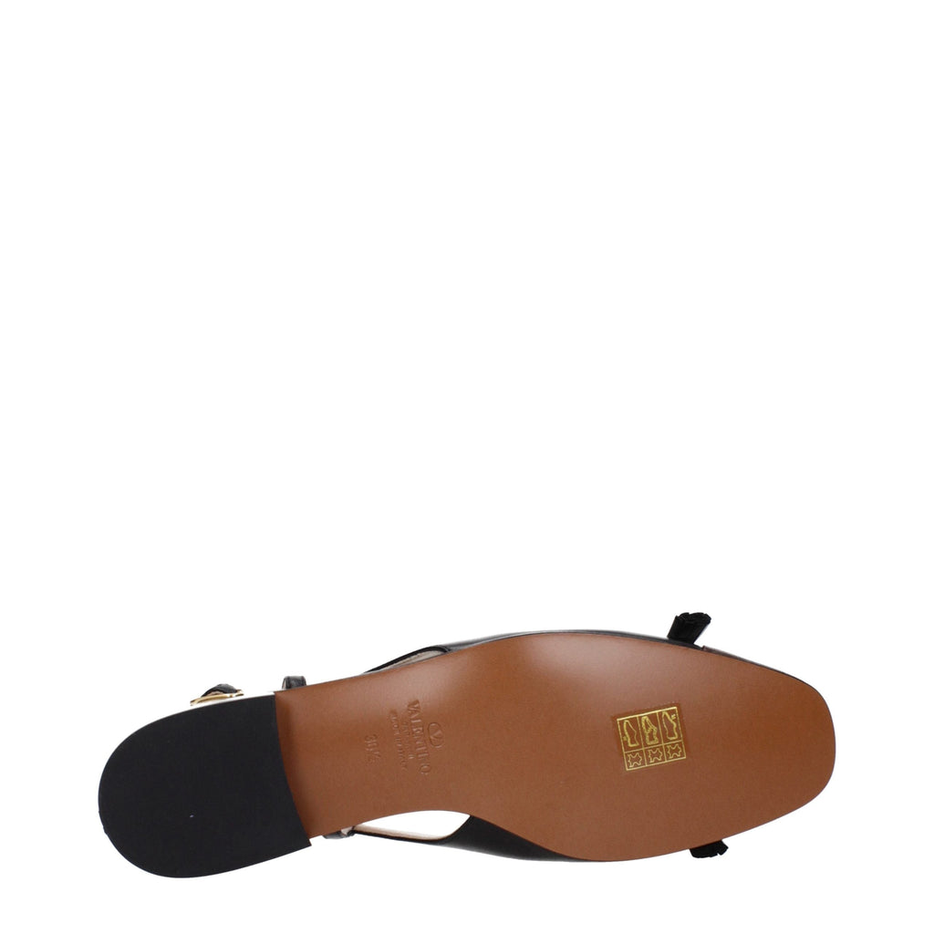 Valentino Garavani Black Leather Ballet Flats Valentino Garavani