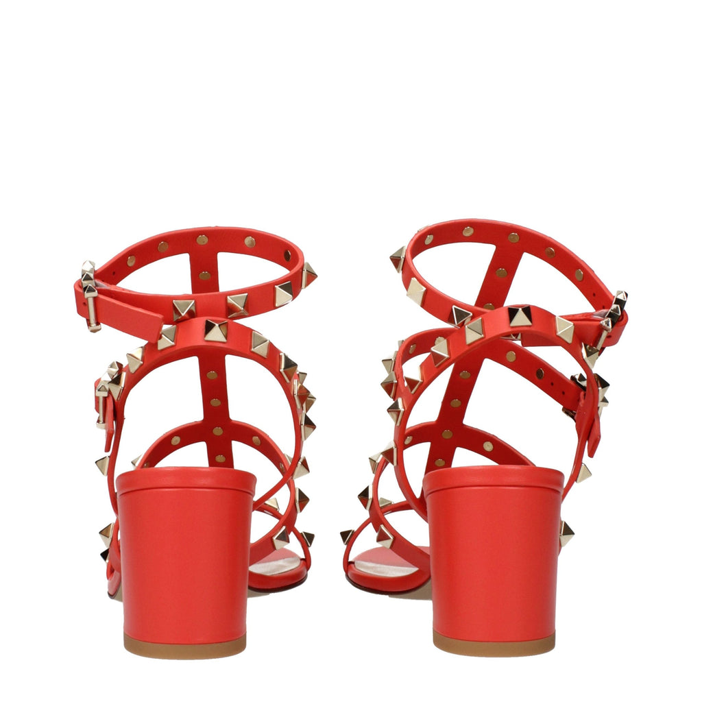 Valentino Garavani Orange Leather Platform Sandals Valentino Garavani