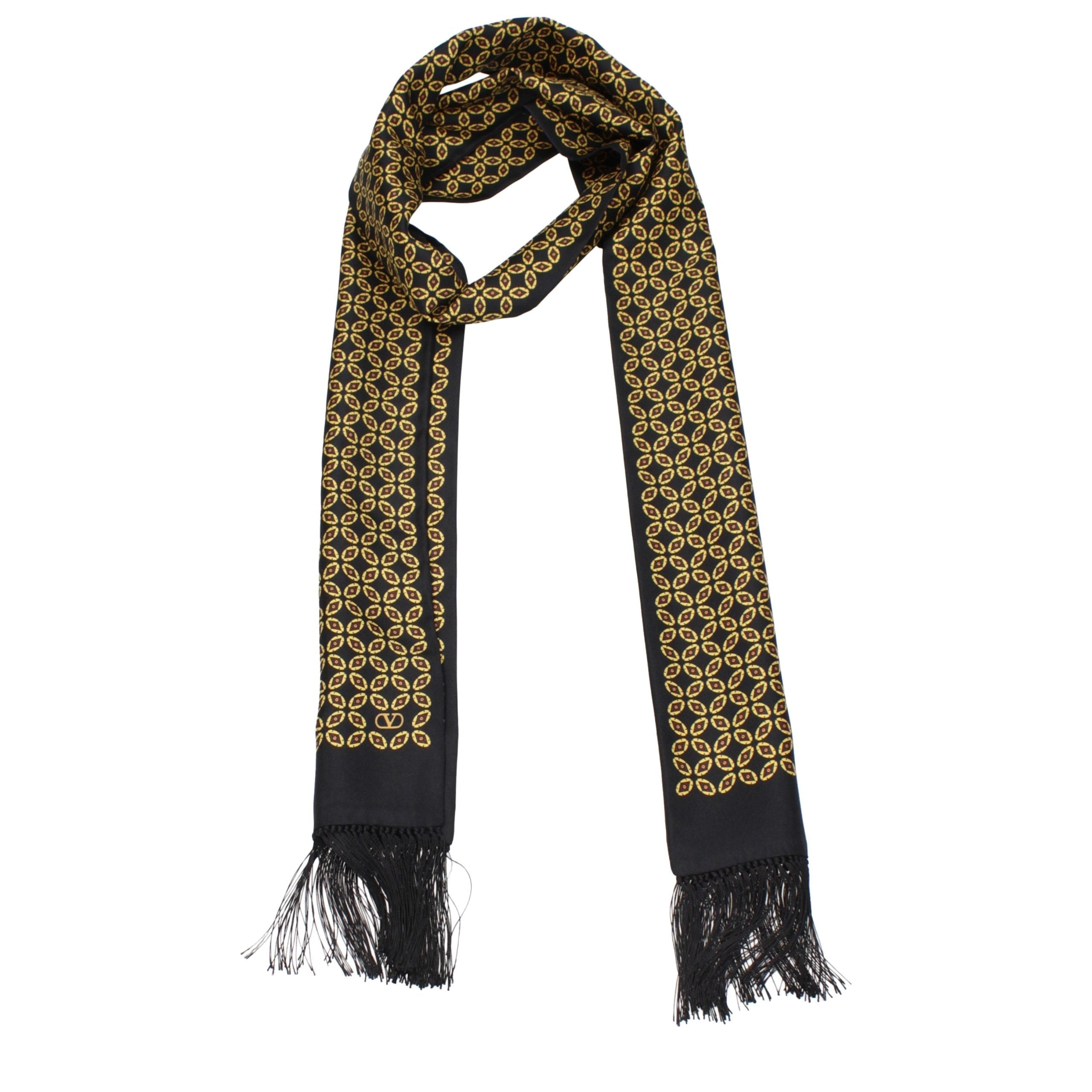 Valentino Garavani Black Silk Foulard Valentino Garavani