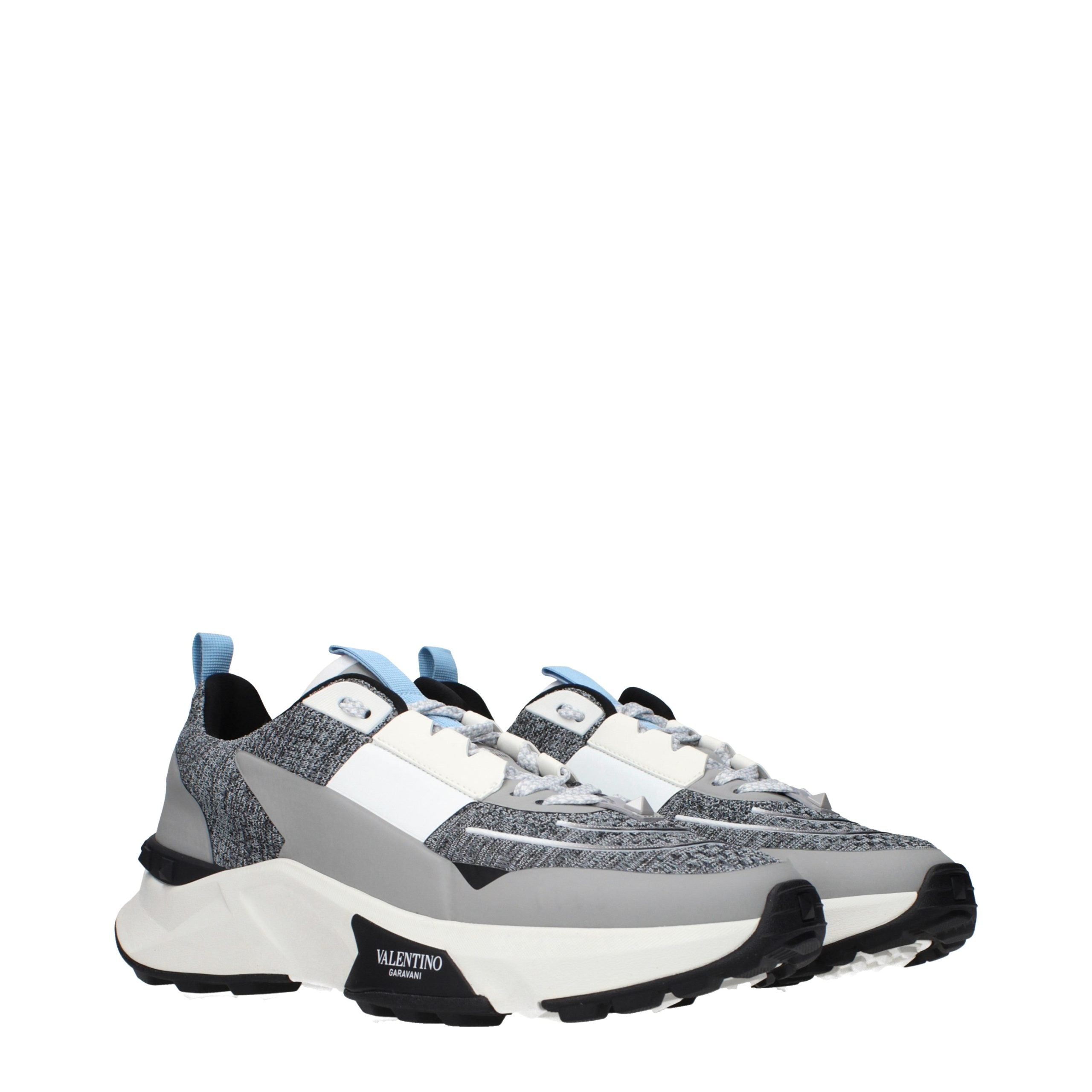 Valentino Garavani Gray Fabric Athletic Sneakers Valentino Garavani