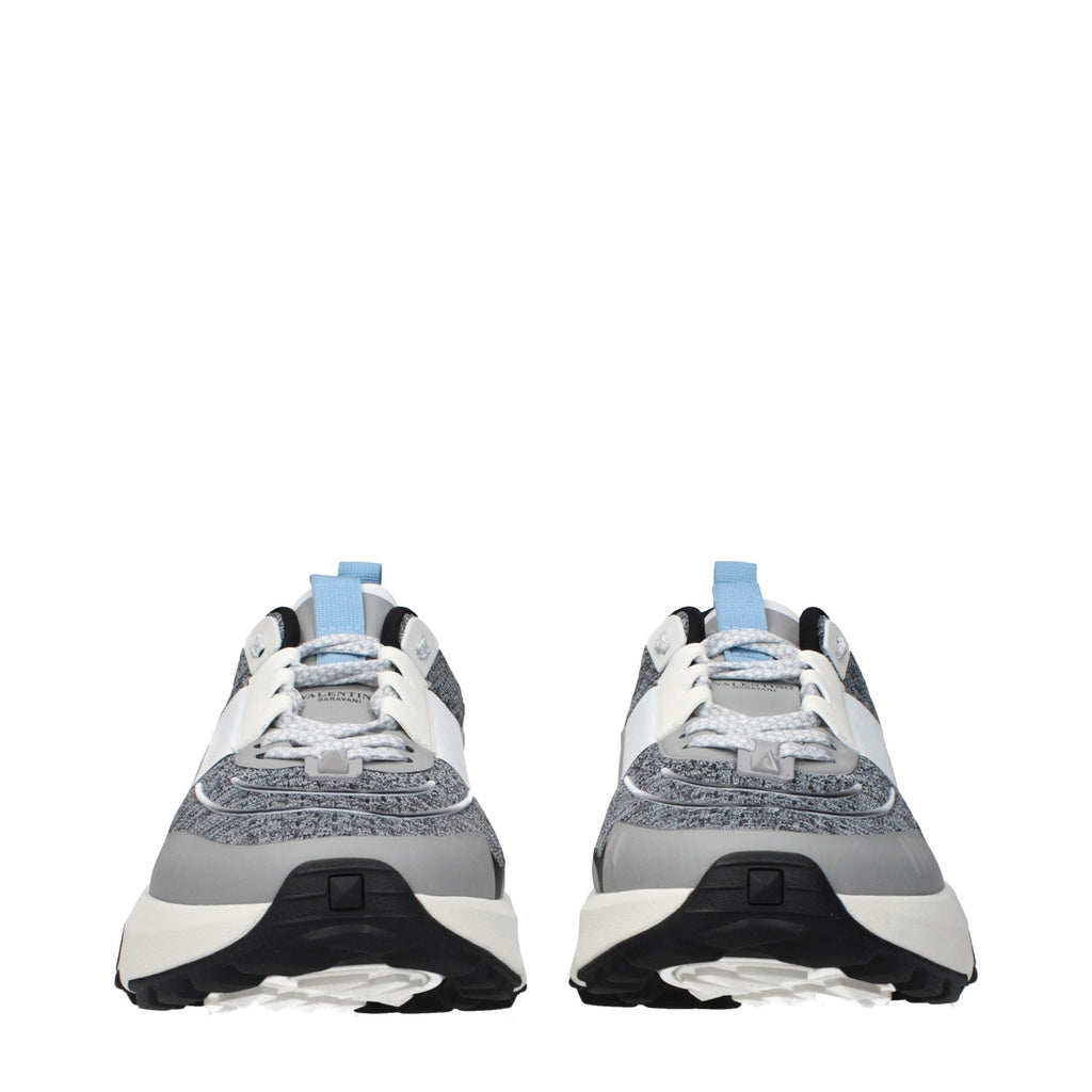 Valentino Garavani Gray Fabric Athletic Sneakers Valentino Garavani
