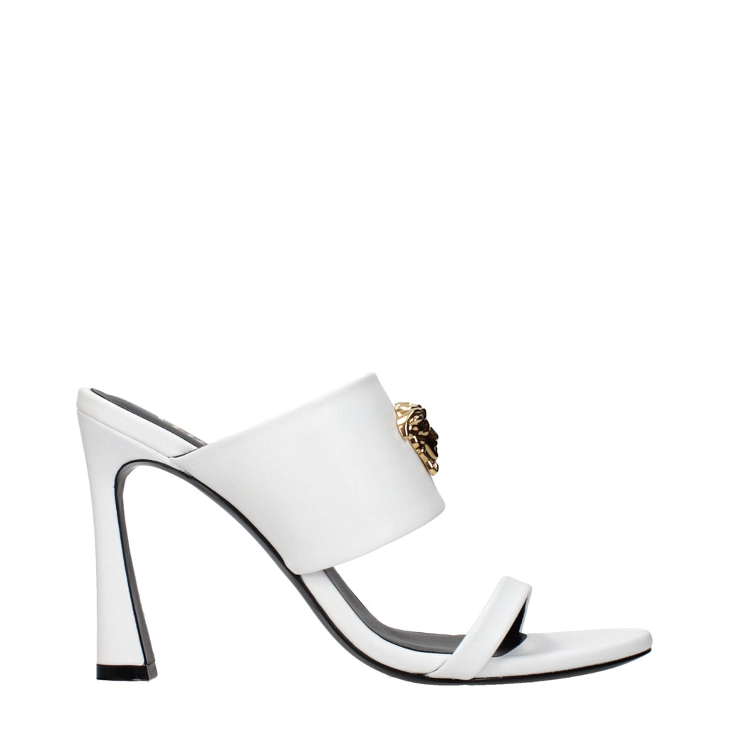 Versace White Leather Stiletto Heel Sandals Versace