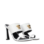 Versace White Leather Stiletto Heel Sandals Versace