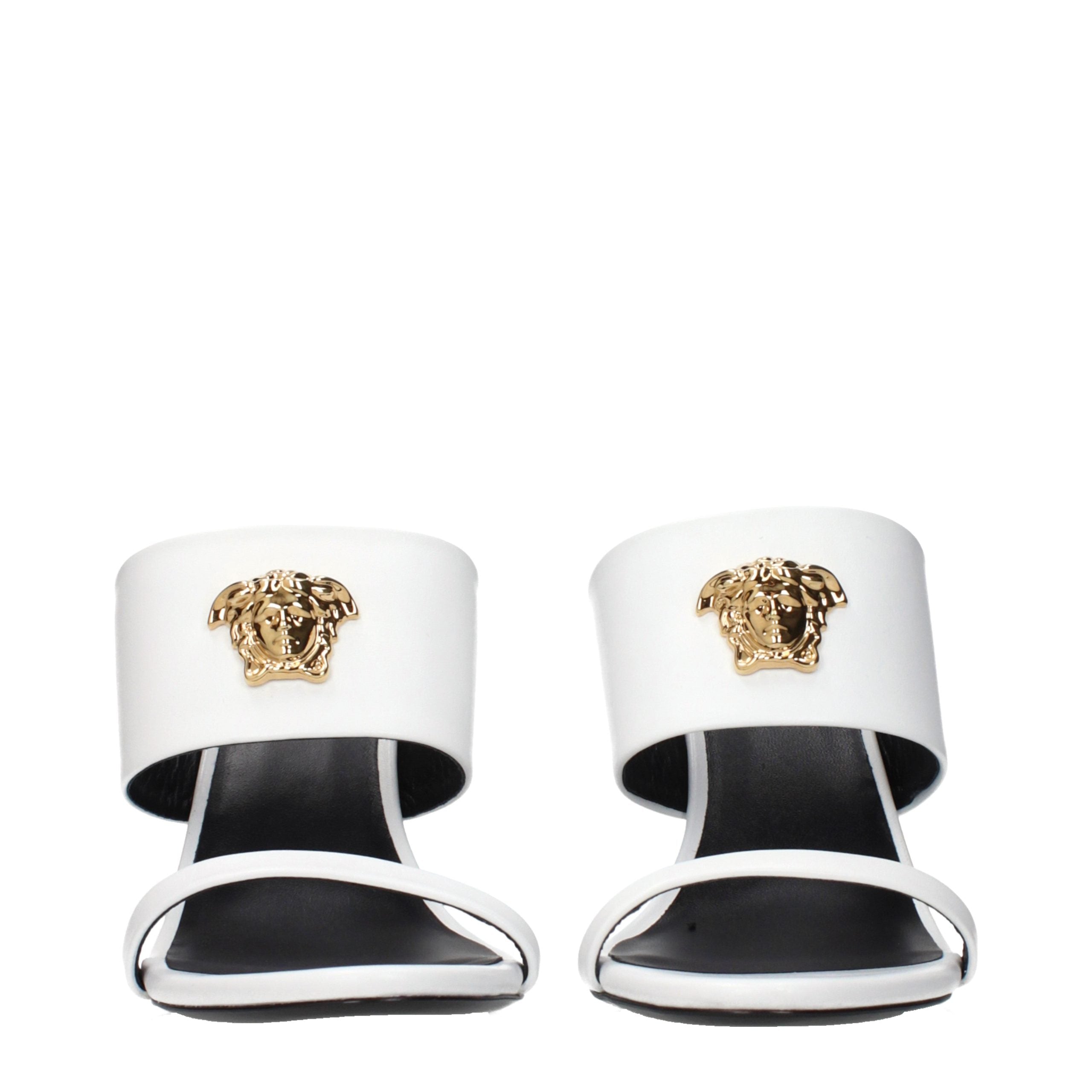 Versace White Leather Stiletto Heel Sandals Versace