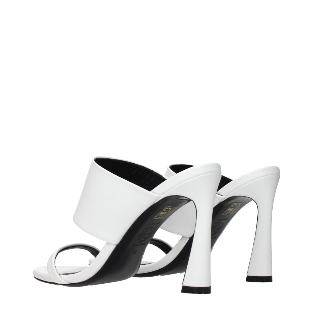 Versace White Leather Stiletto Heel Sandals Versace