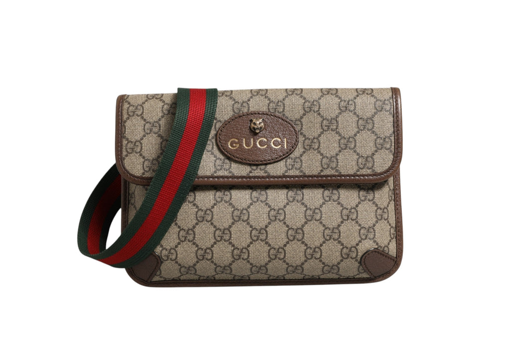 Gucci Supreme Monogram Neo Vintage Web Belt Bag Brown Gucci