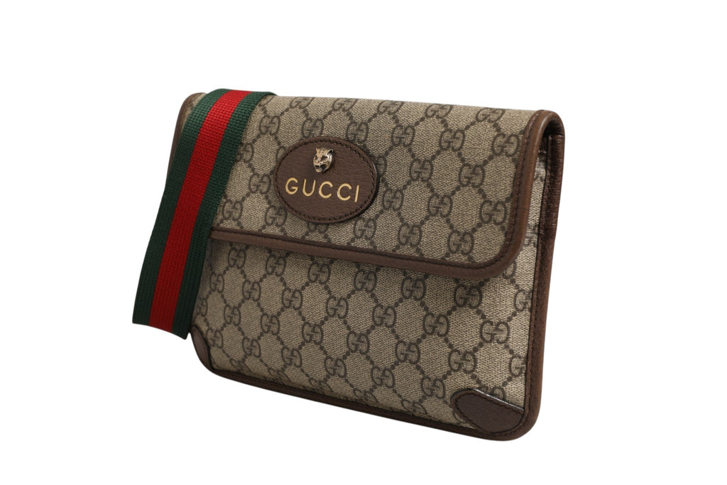 Gucci Supreme Monogram Neo Vintage Web Belt Bag Brown Gucci