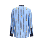 Gucci Blue Silk Pattern Shirt Gucci