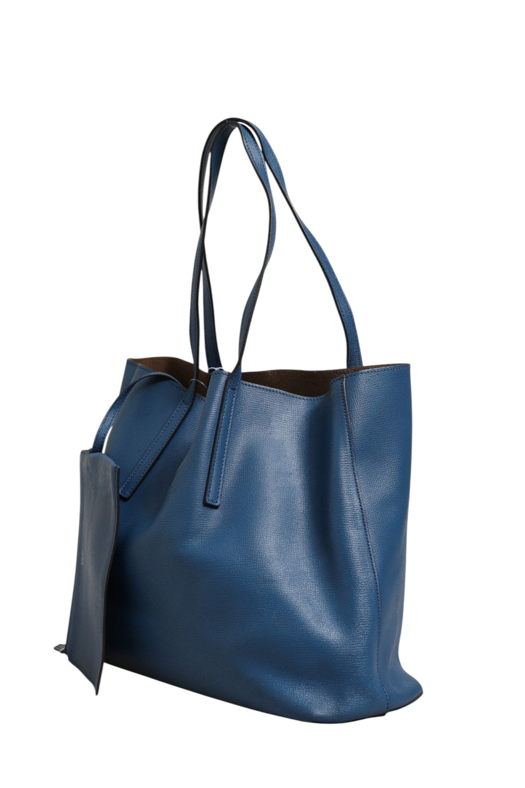 Fendi Leather Navy Blue Shopping Tote Fendi