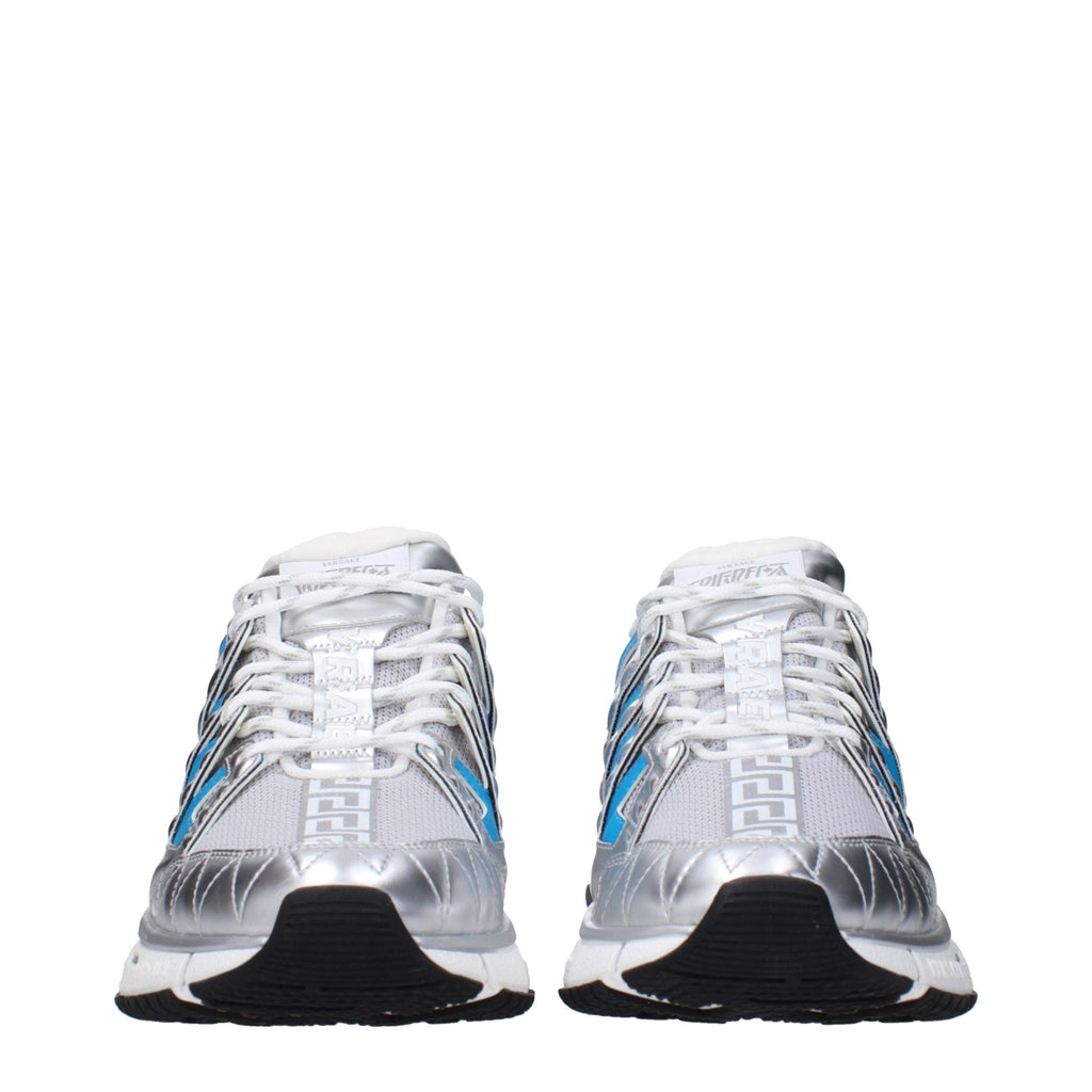 Versace Gray Fabric Athletic Sneakers Versace