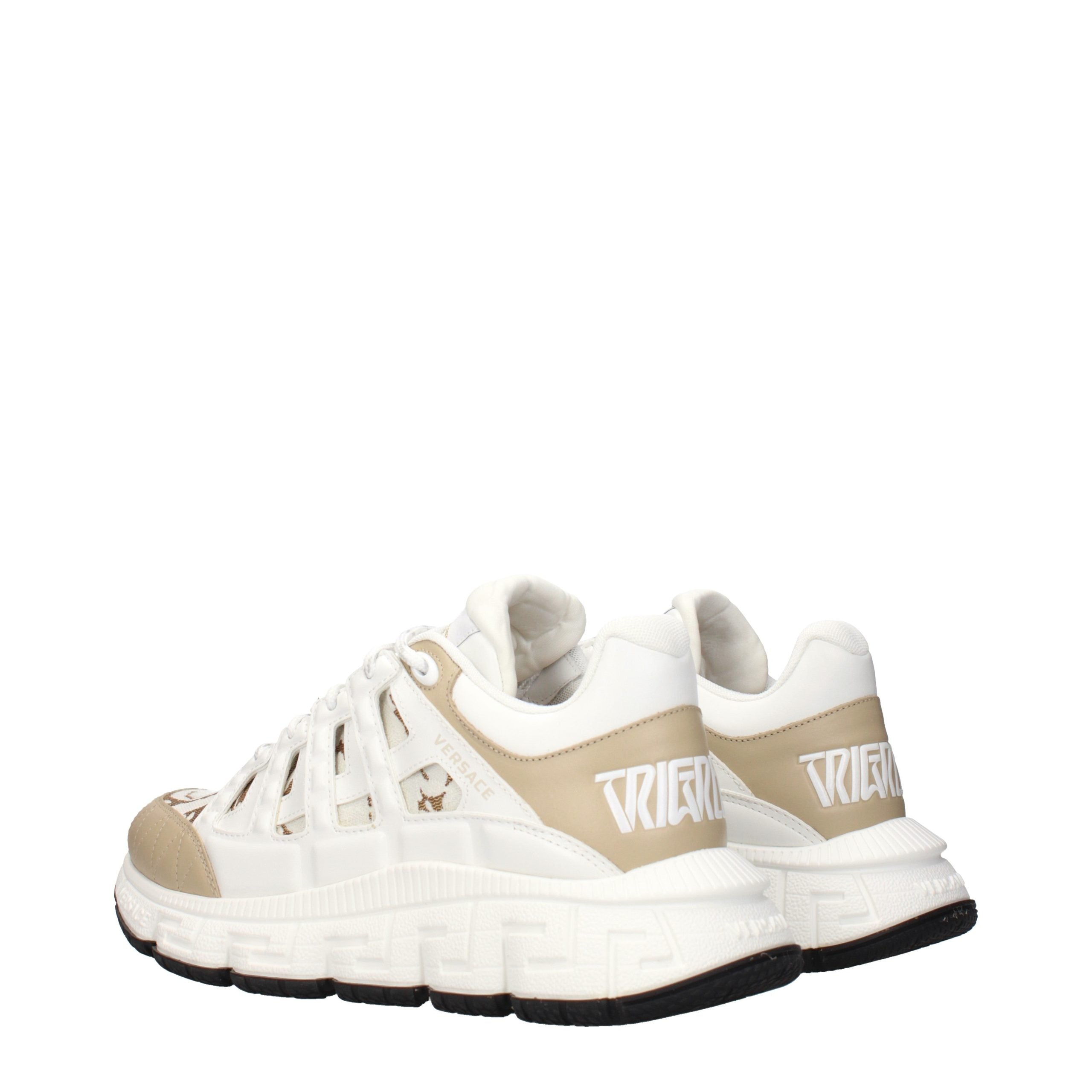 Versace White Fabric Athletic Sneakers Versace