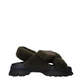 Burberry Green Fur Slippers Burberry