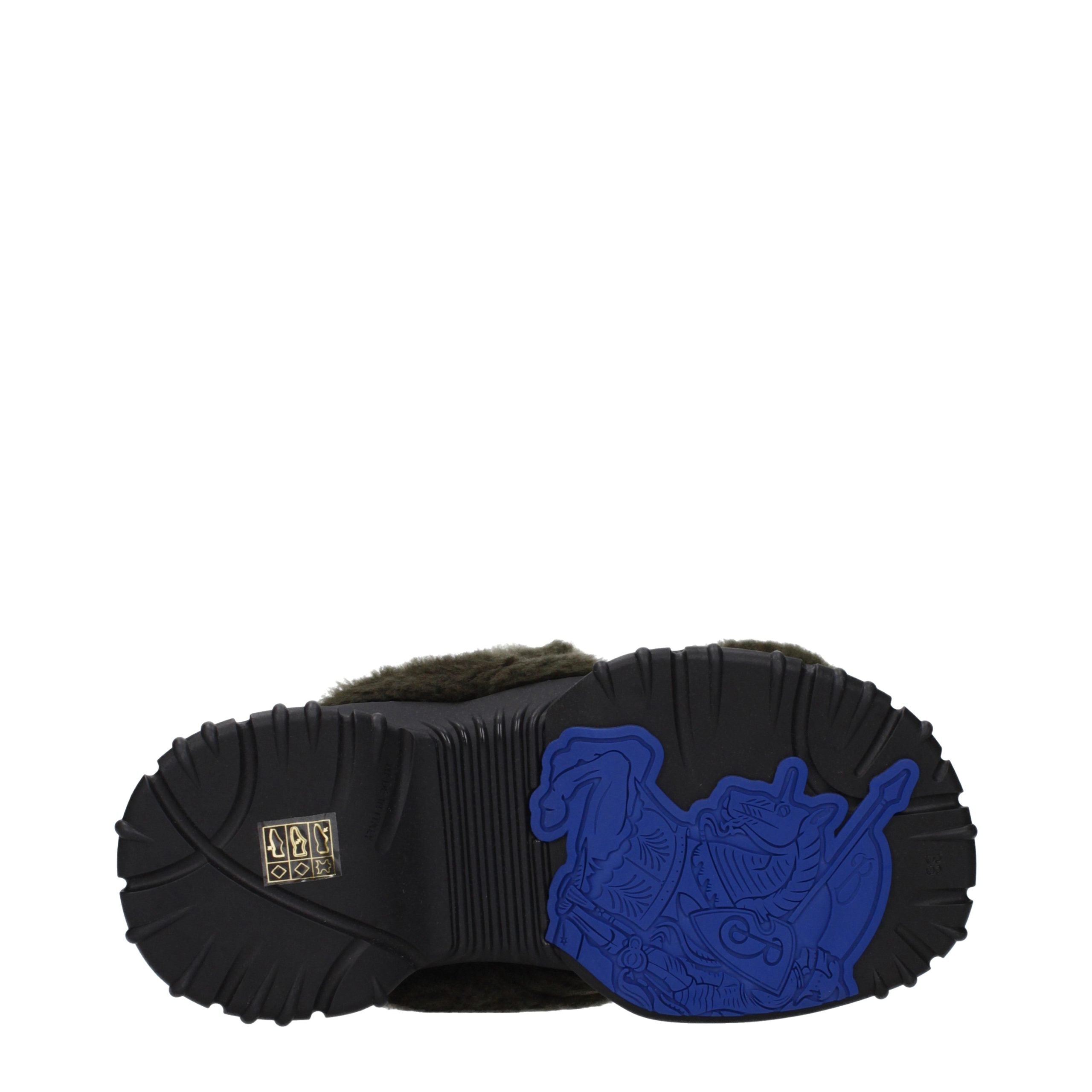 Burberry Green Fur Slippers Burberry