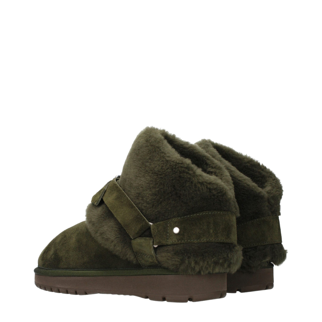 Burberry Green Leather Ankle Boots Burberry