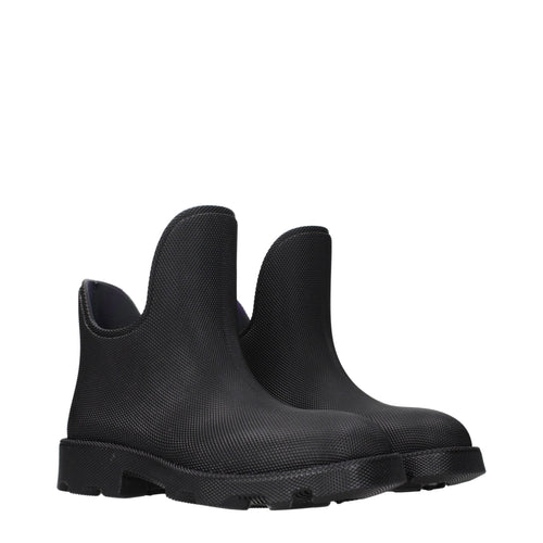 Burberry Black Cotton Ankle Boots Burberry