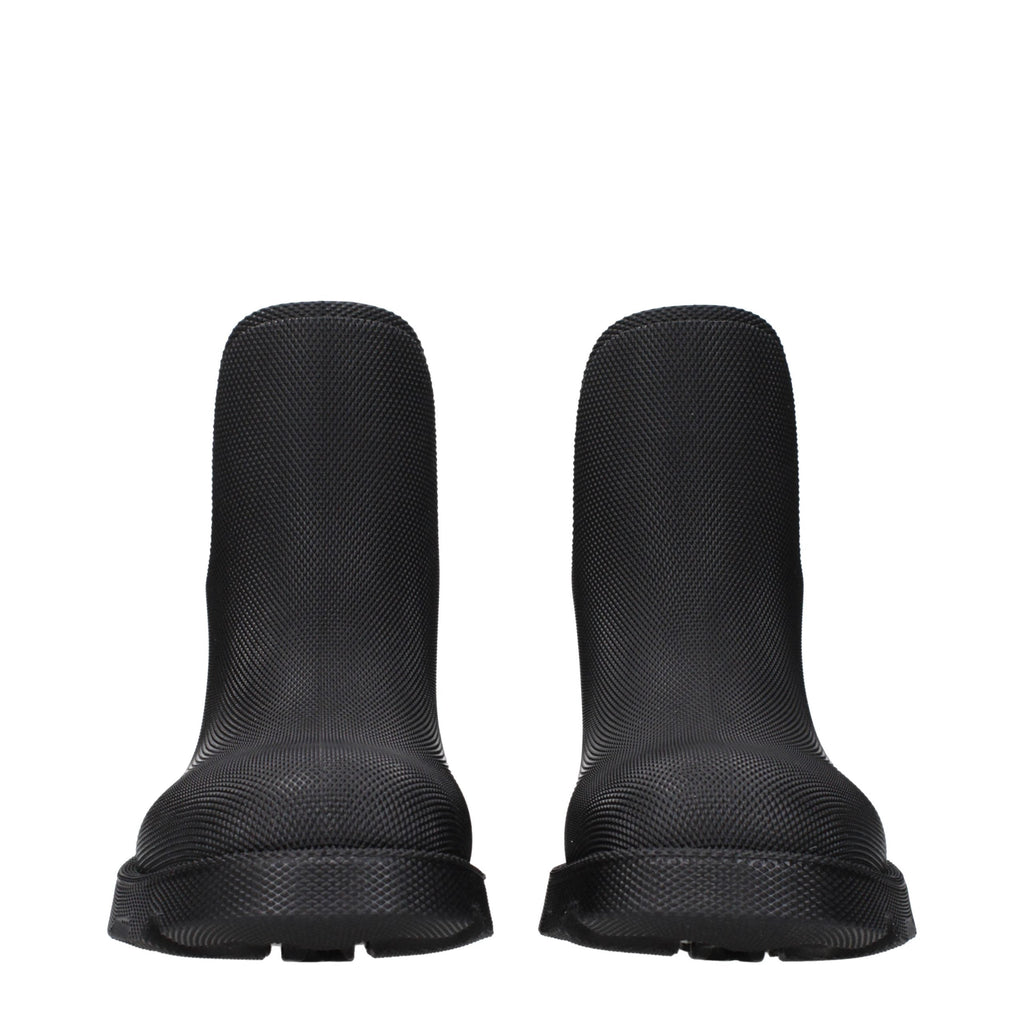 Burberry Black Cotton Ankle Boots Burberry
