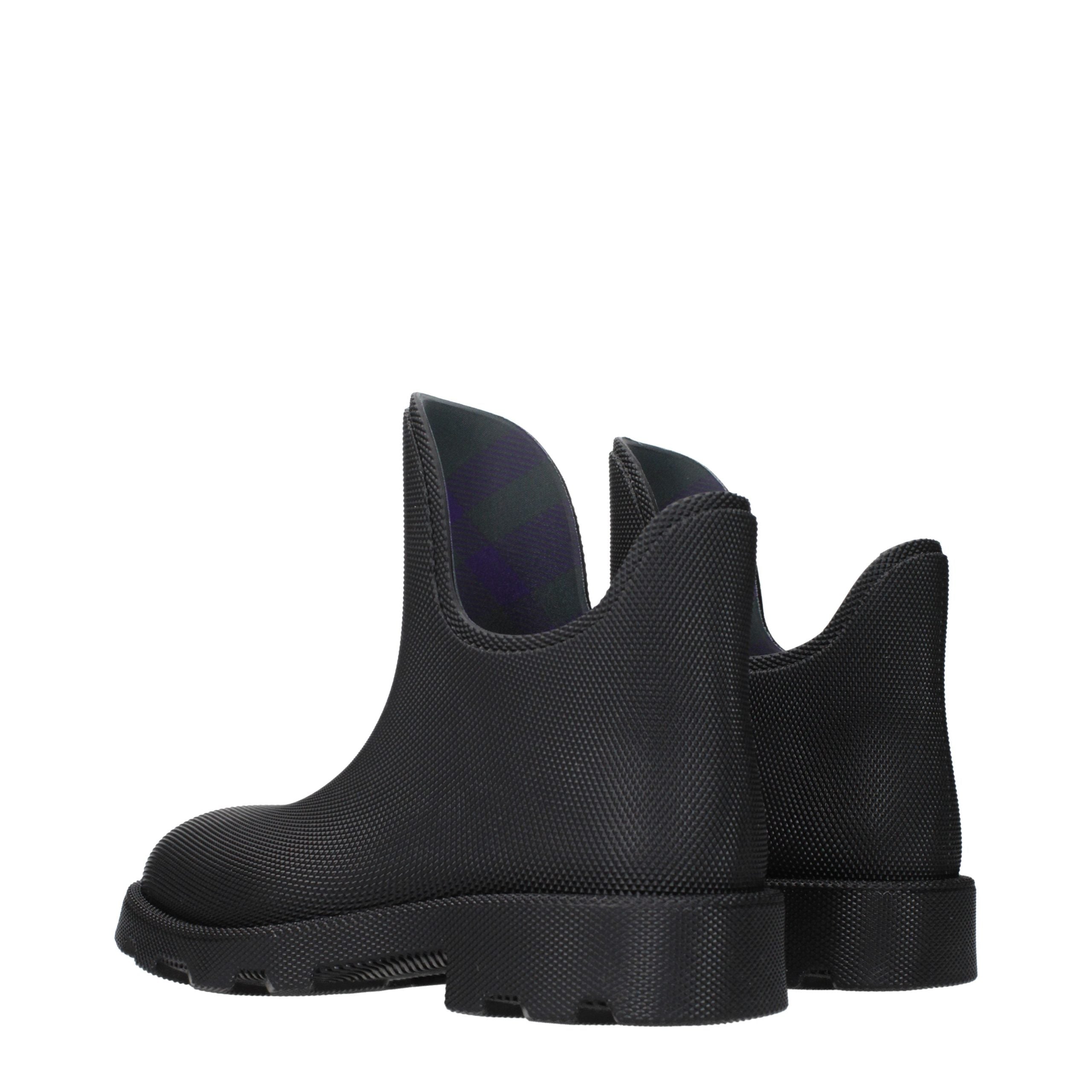 Burberry Black Cotton Ankle Boots Burberry