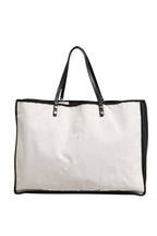 Chanel Ladies First White and Black Canvas Shopper Tote Bag Chanel