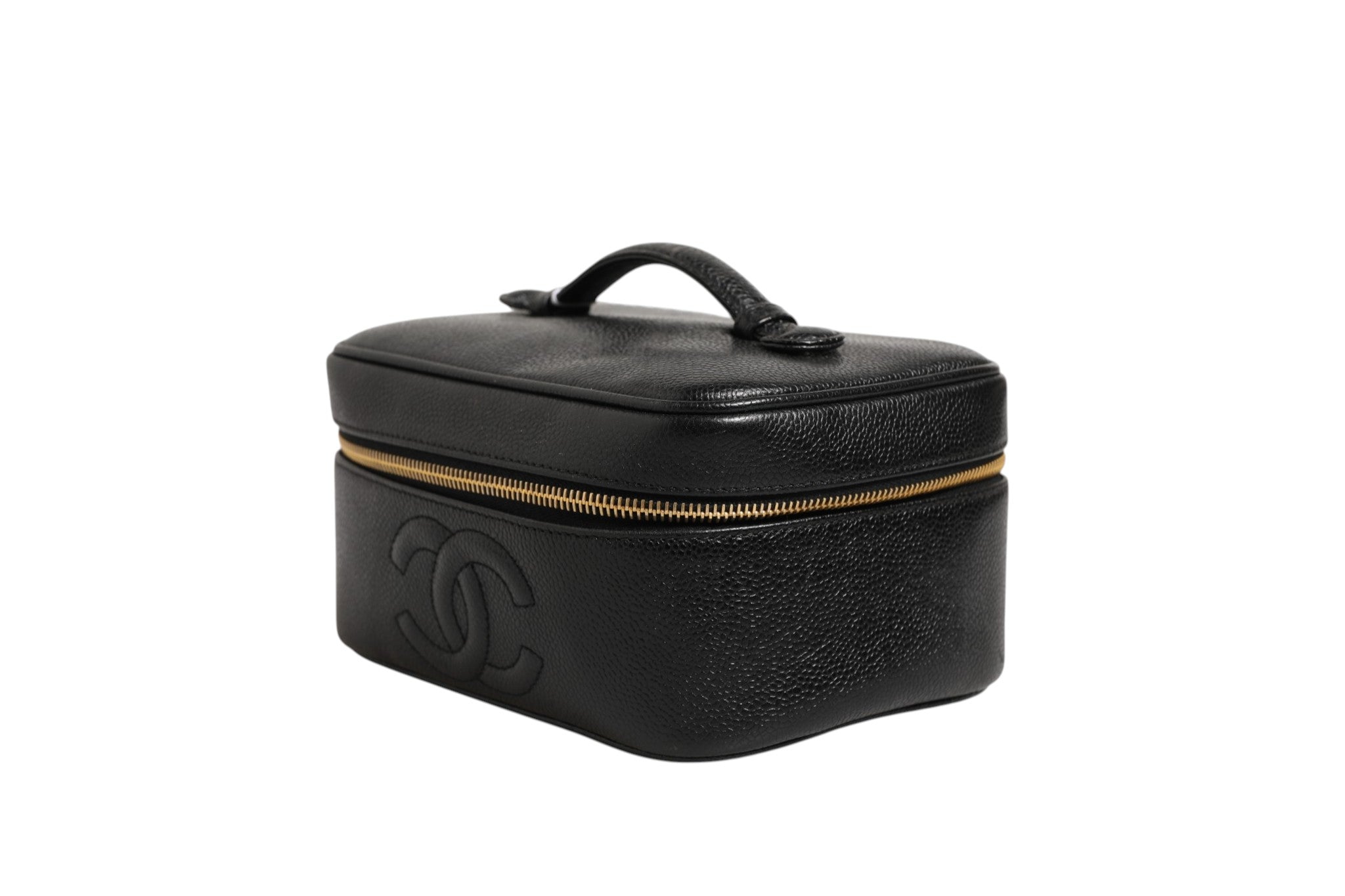 Chanel Black and gold makeup bag Chanel